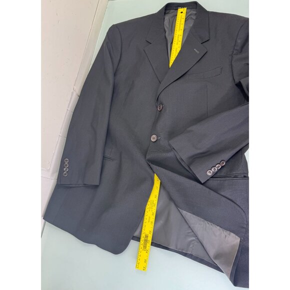 Armani Collezioni Mens 2 Piece Suit 46L Blazer 40X30 Pants Black 3 Button - Picture 11 of 16